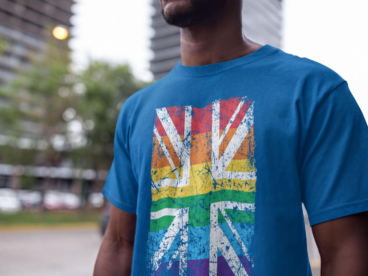 Comfort Colors® UK Union Jack Pride Flag Shirt, LGBTQIA2 Rights Top, British Gay Parade