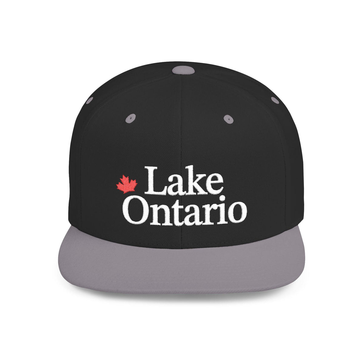 Lake Ontario Embroidered Snapback Hat, Yupoong® 6089M Snapback Hat, Canadian Pride Maple Leaf Gift Idea, Canadian Pride Flat Bill Cap