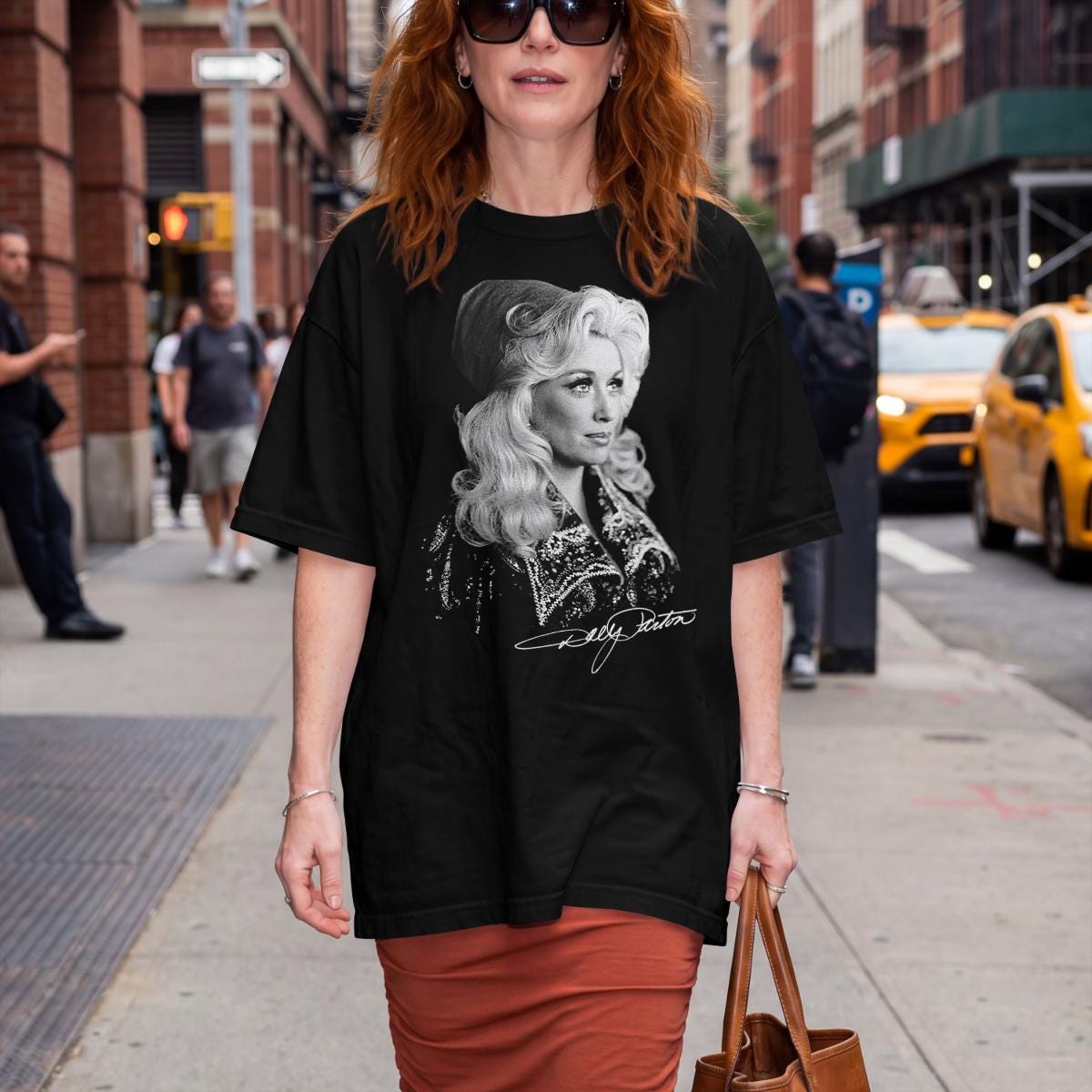 Comfort Colors Dolly Signature Tee, Black And White Dolly Parton Shirt, Iconic Portrait Country Legend T-Shirt, Elegant Sequin Portrait Gift