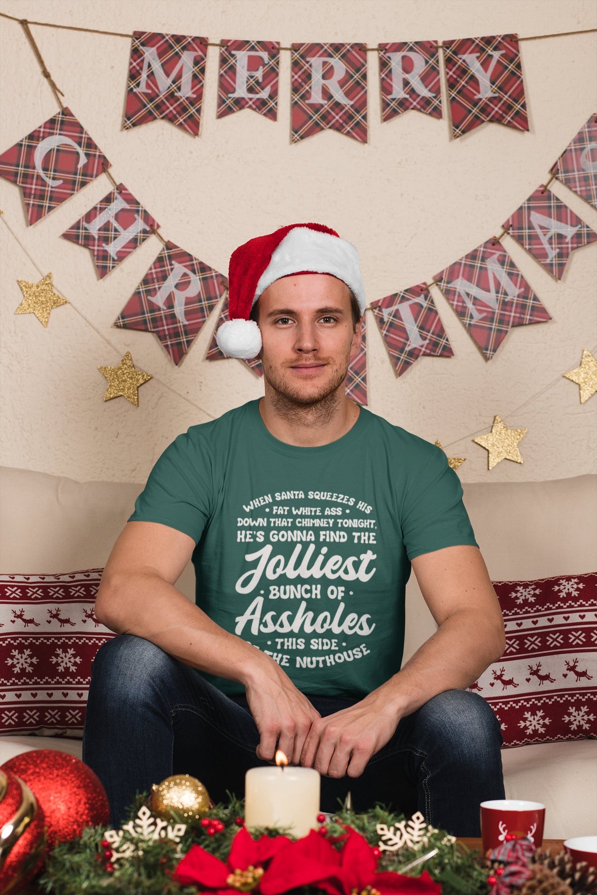Jolliest Bunch of Assholes Shirt, Funny Christmas Vacation Clark Sayings Tee, Classic Holiday Movie