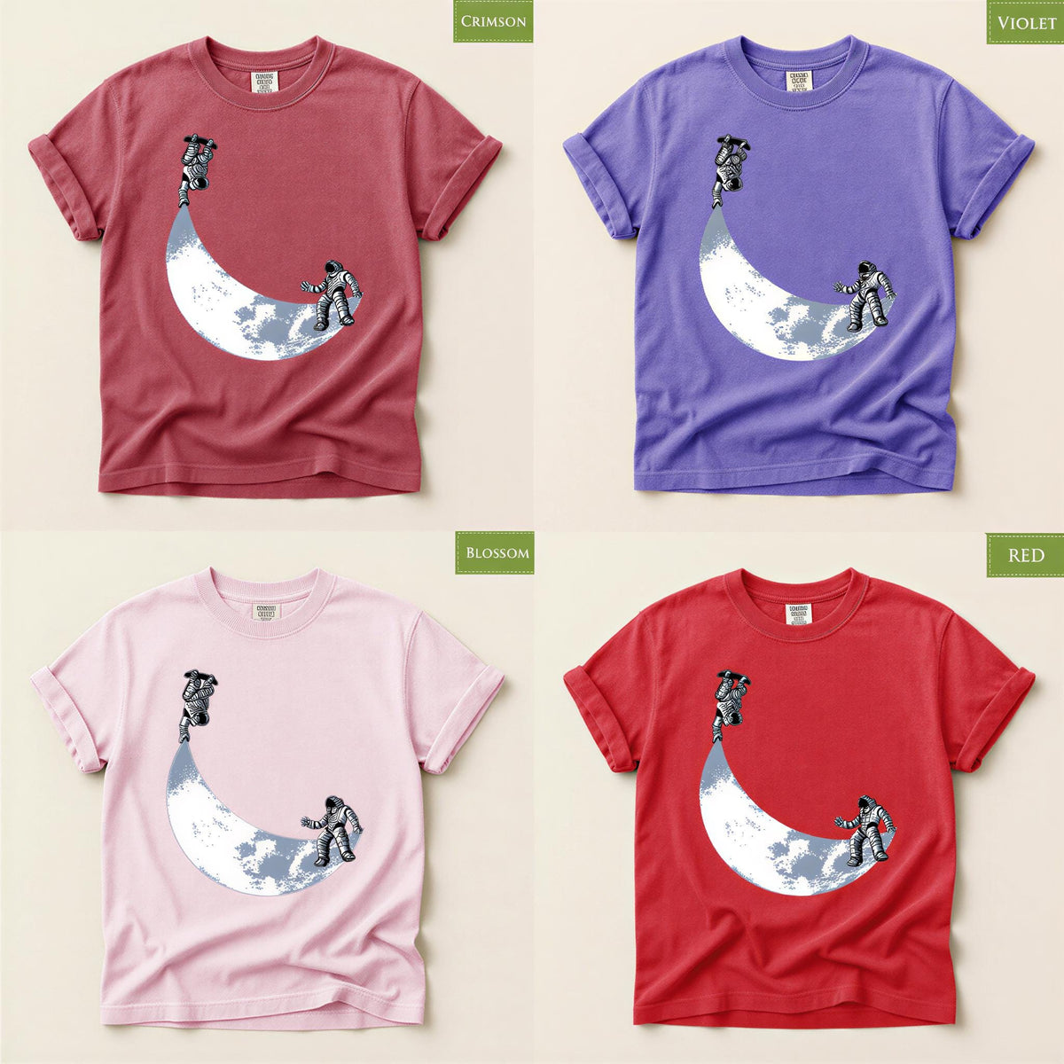 Comfort Colors® Moon Skater Astronauts Shirt, Skating Tee for Skateboarding, Funny Astronaut Tshirt