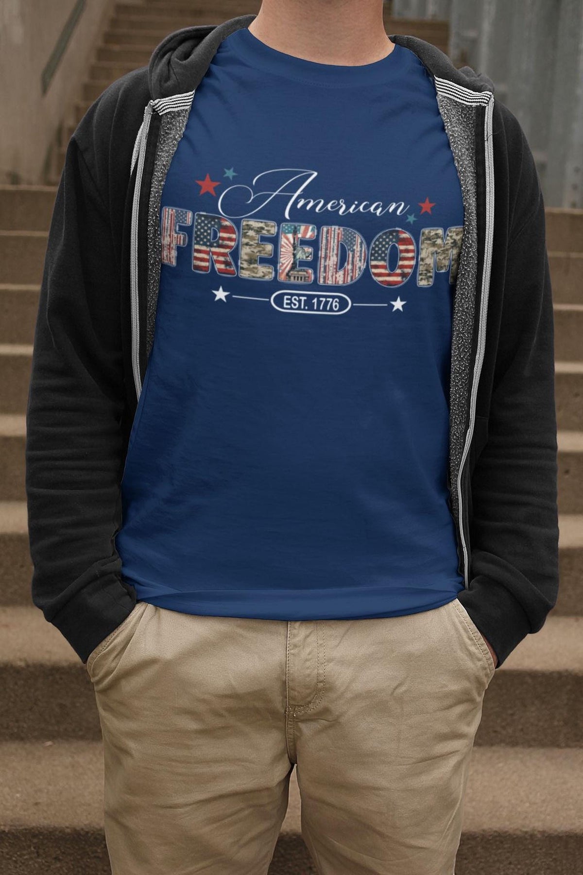 American Freedom T-Shirt, Comfort Colors® EST 1776 Patriotic USA Tee