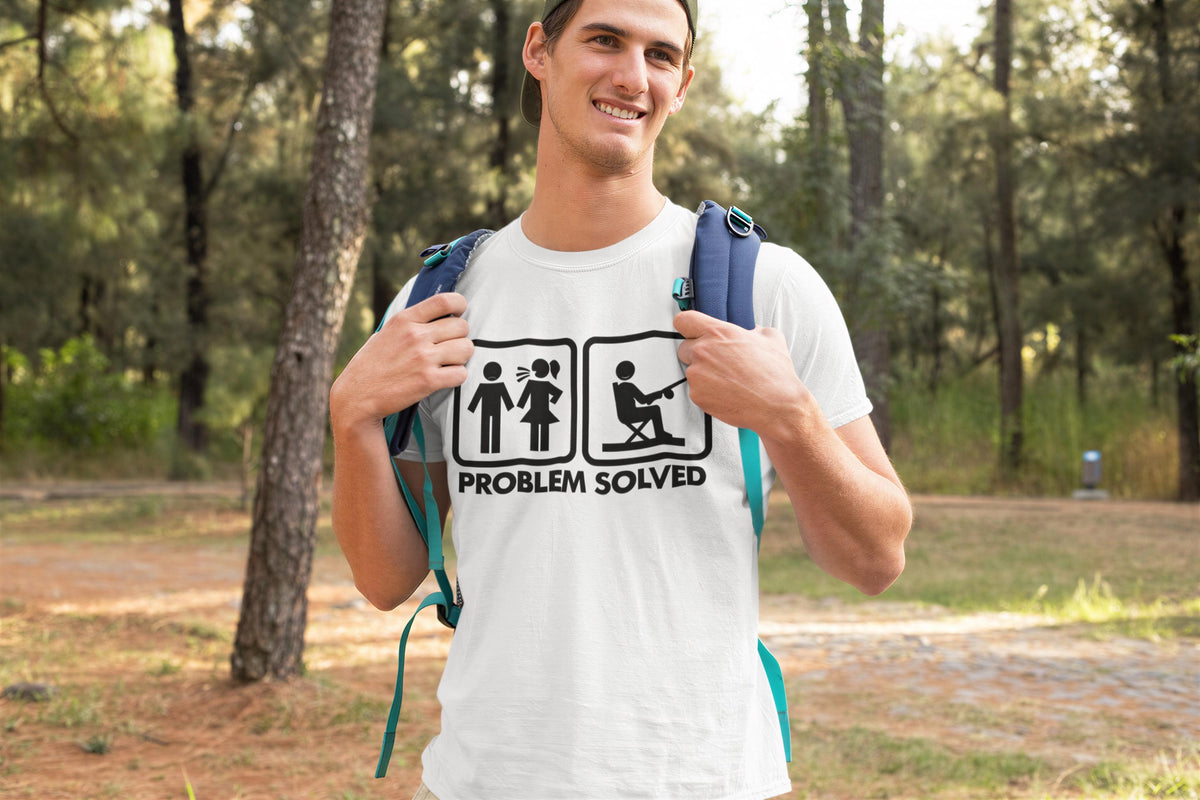 Funny Fishing Shirt for Men, Problem Solved Tee, Fishermen Angler Gift