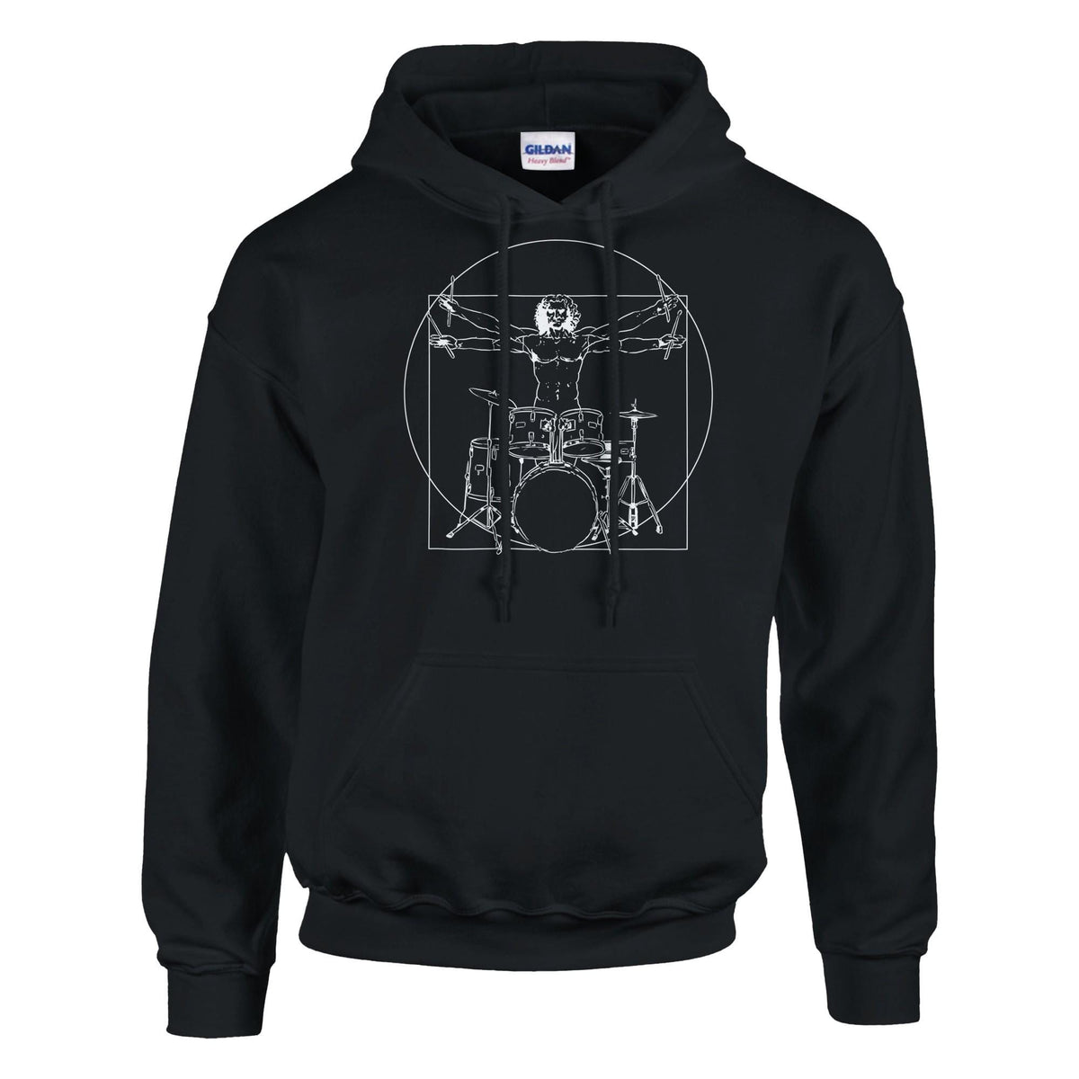 Vitruvian Drummer Da Vinci Drums Spoof Hoodie