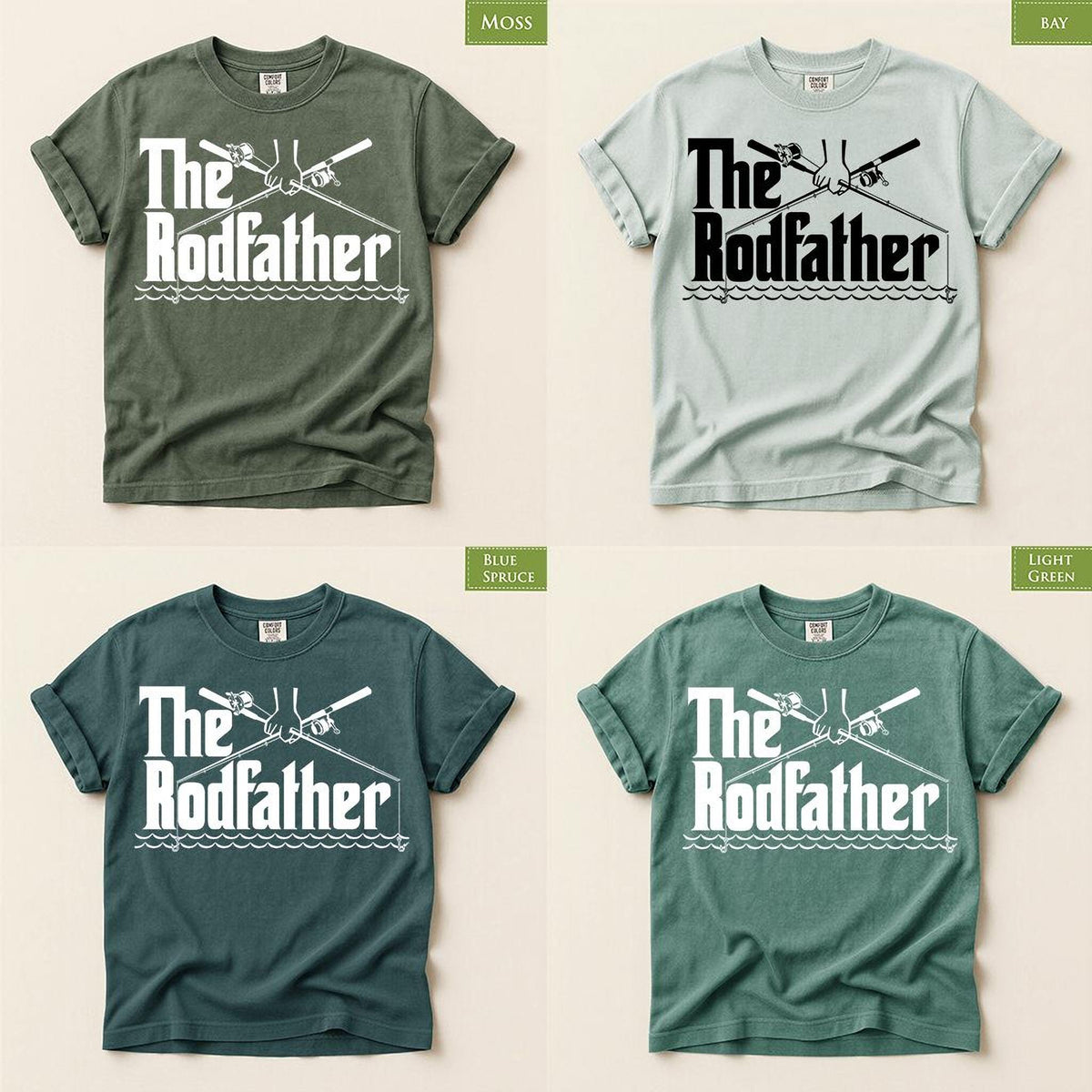 The Rodfather Comfort Colors® Fishing Shirt, Angler Fisherman Tee, Gift for Dads