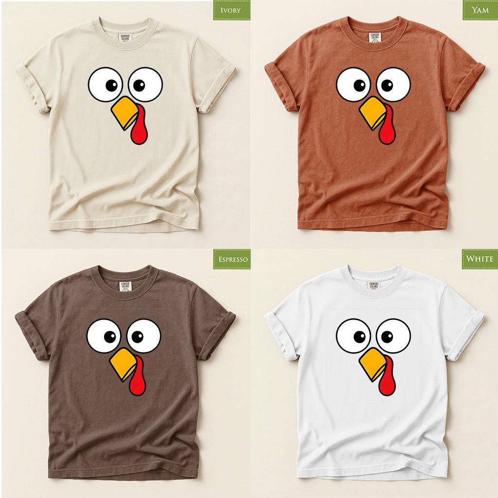 Comfort Colors® Funny Turkey Shirt, Thanksgiving Gobbler Tee, Silly Bird Graphic, Fall Gift