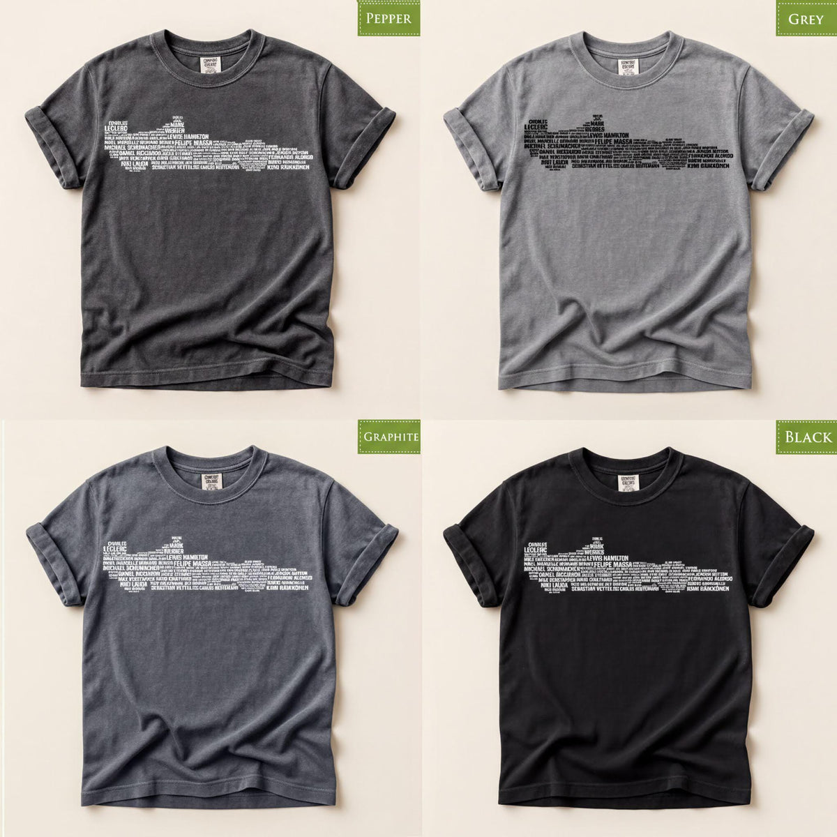 Comfort Colors® Formula Racing T-shirt: Car Driver Tribute Tee