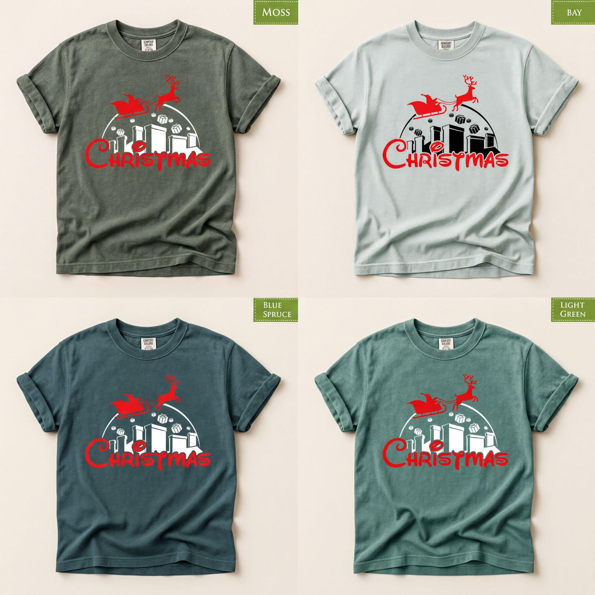 Comfort Colors® Christmas in the City Shirt, Santa Sleigh Holiday Tee, Retro Christmas Graphic, Festive Winter Gift