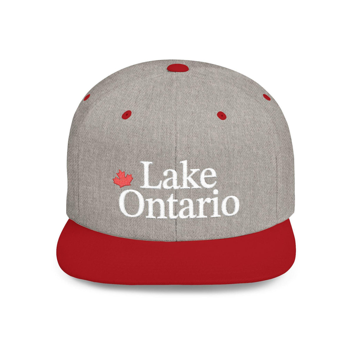 Yupoong® Lake Ontario Embroidered Snapback Hat, 6089M Snapback Hat, Canadian Pride Maple Leaf Gift Idea, Canadian Flat Bill Cap