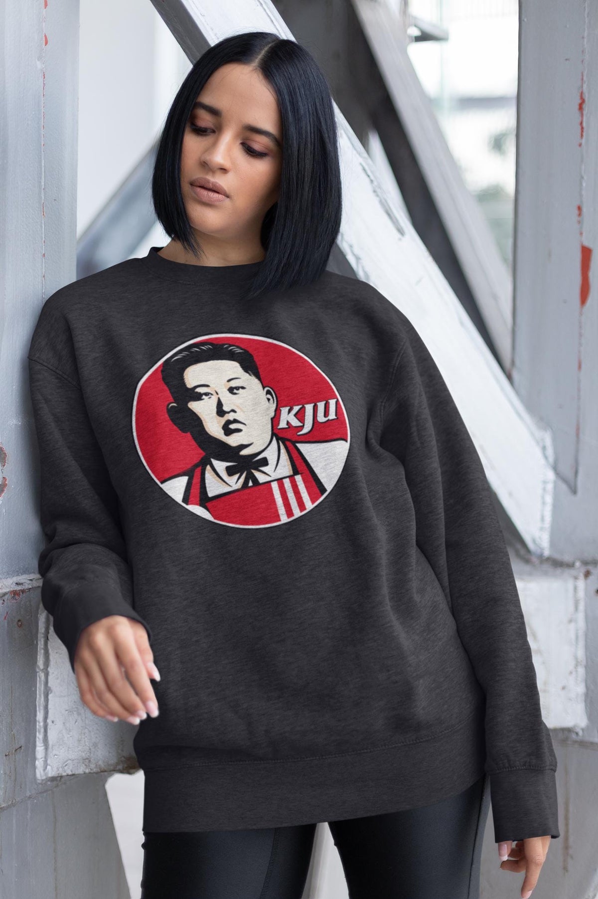 Kim Jong Un Fried Chicken Parody Shirt, Funny Dictator Chicken Logo T-Shirt, Political Satire Meme Hoodie, Funny Gag Gift Idea Sweatshirt