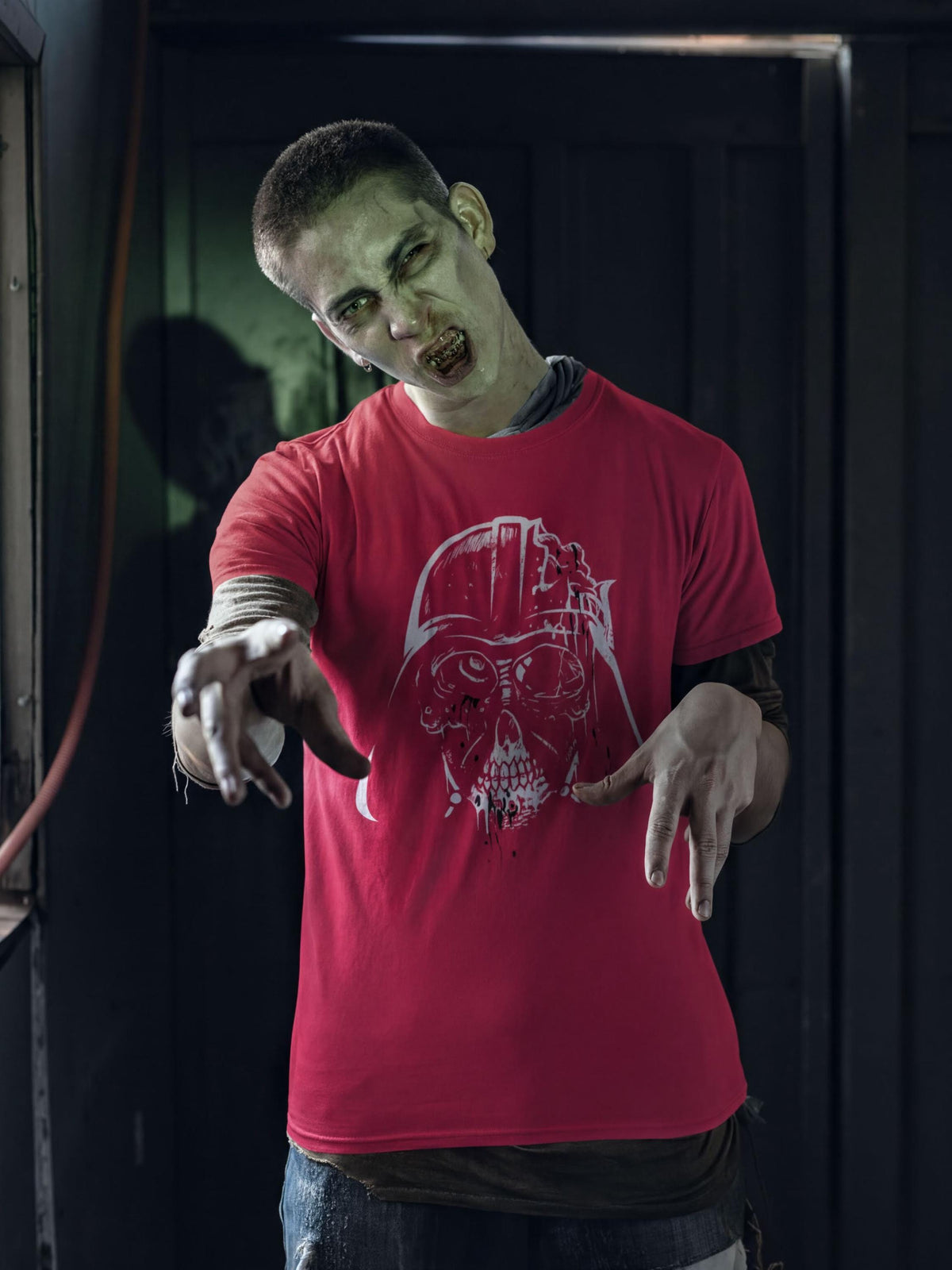 Darth Vader Zombie T-Shirt, Comfort Colors® Halloween Tee, Skull Brains Design