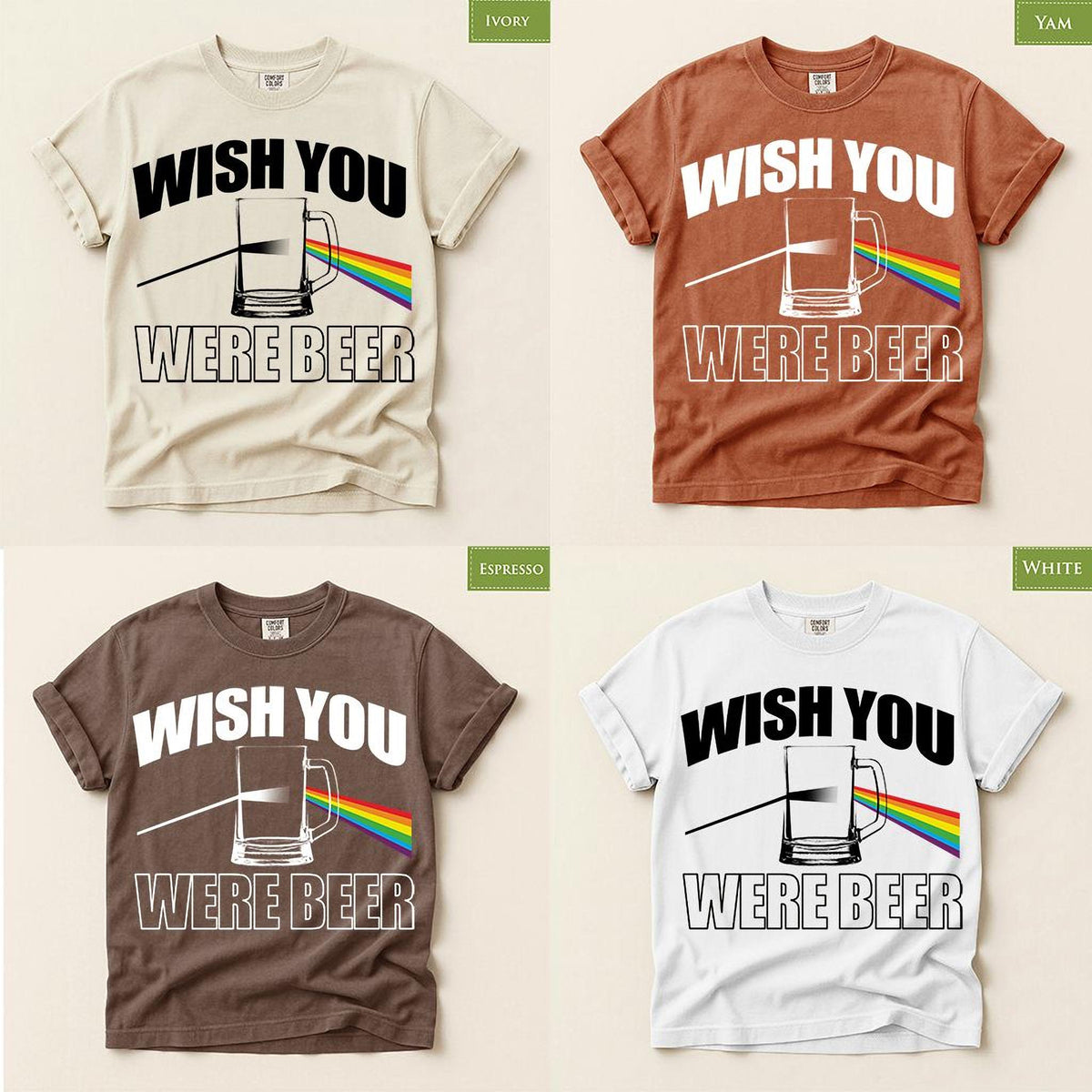 Funny Comfort Colors® Wish You Were Beer Here Shirt, Music Band Tee, Drinking Top