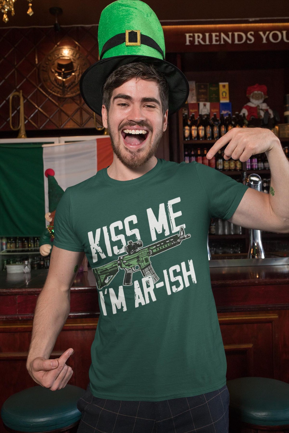 Funny Irish Shirt, 2A T-shirt for Gun Lovers, Kiss Me I'm AR-ish