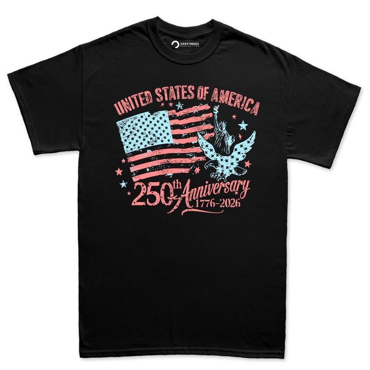 American Flag Shirt, July 4th Celebration Tee, USA 250th Anniversary