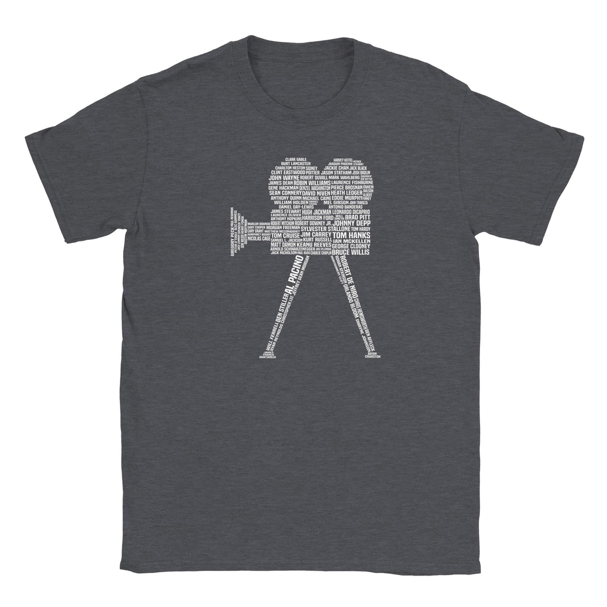 Mens Movie Actor Film Star Legends Camera Tribute T shirt Tee Top T-shirt