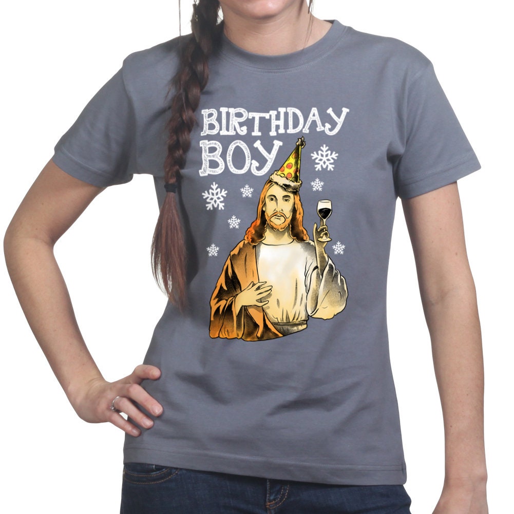 Ladies Christmas Xmas Jesus Birthday Funny T shirt