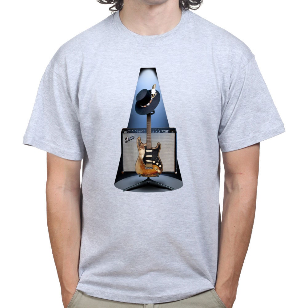 Stevie Ray Texas Floodlights 1959 American Standard SRV Guitar Number One Blue Music T shirt Tee Top T-shirt