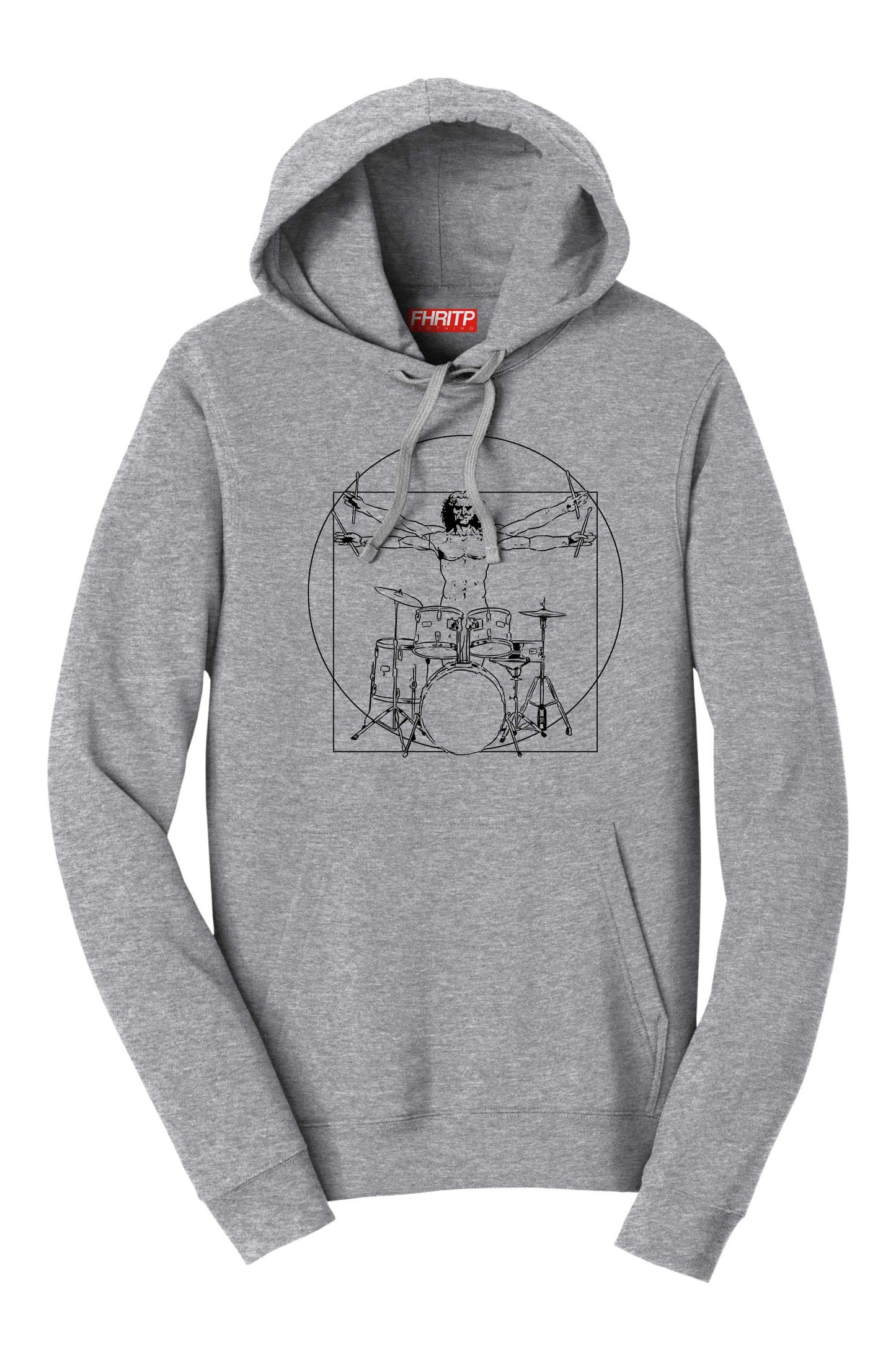 Vitruvian Drummer Da Vinci Drums Spoof Hoodie