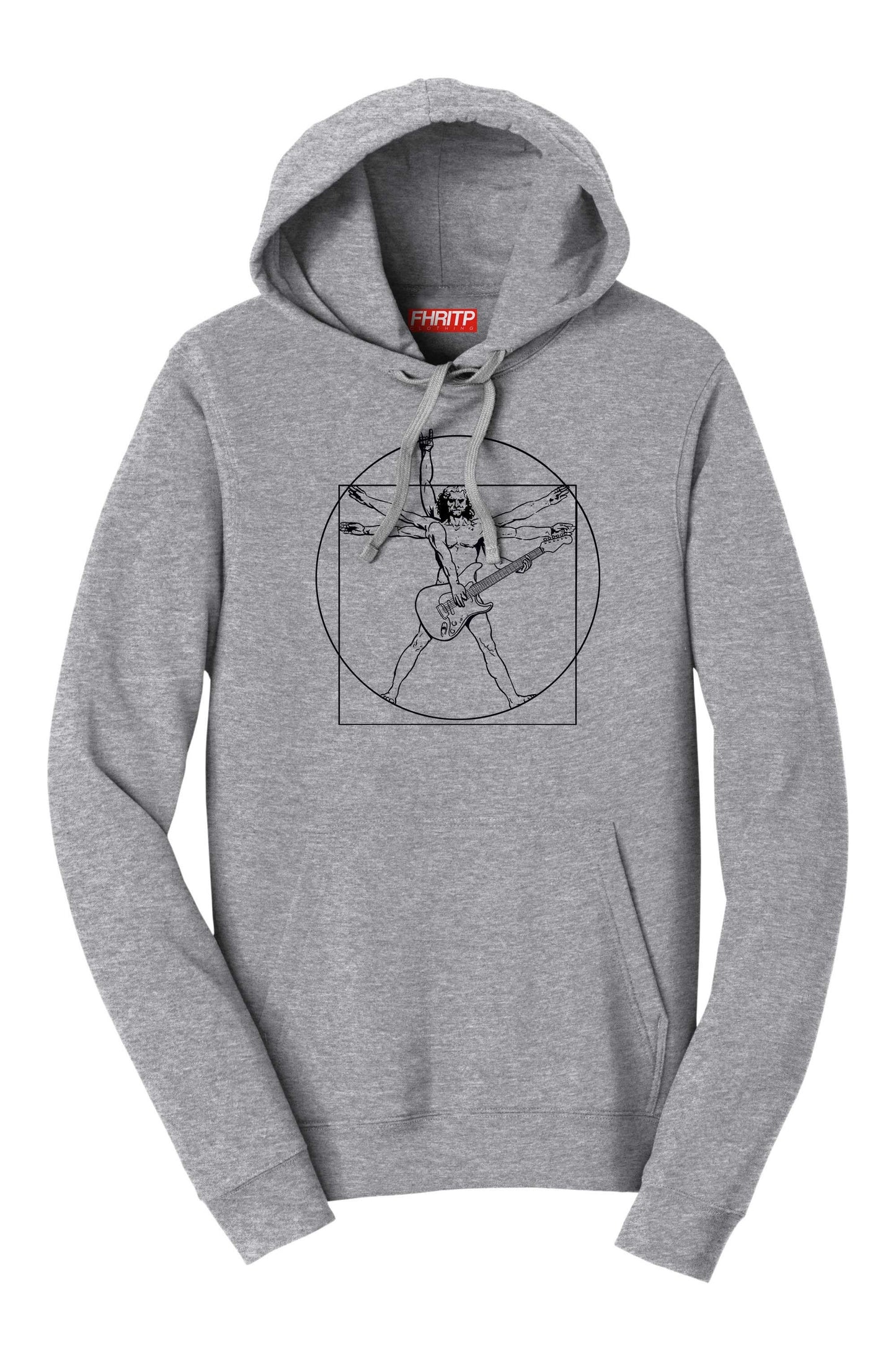 Vitruvian Guitarist Guitar Funny Spoof Da Vinci Hoodie