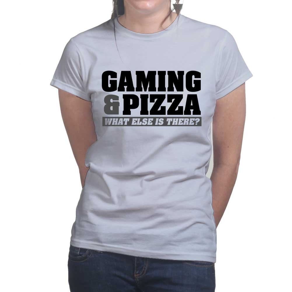 Ladies Gaming and Pizza Gamer Video Game Funny T shirt Tee Top T-shirt