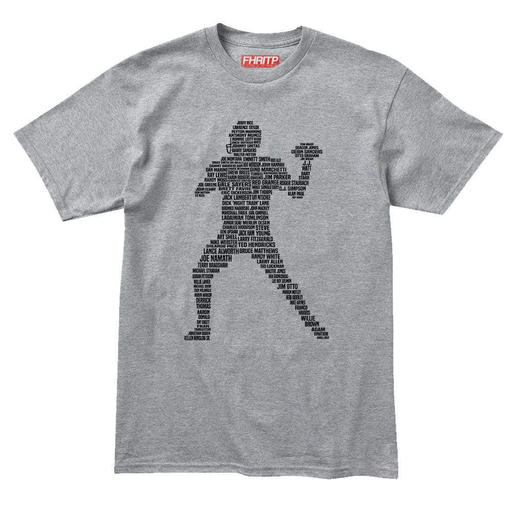Mens American Football Player Grid Iron Legends Tribute T shirt Tee Top T-shirt