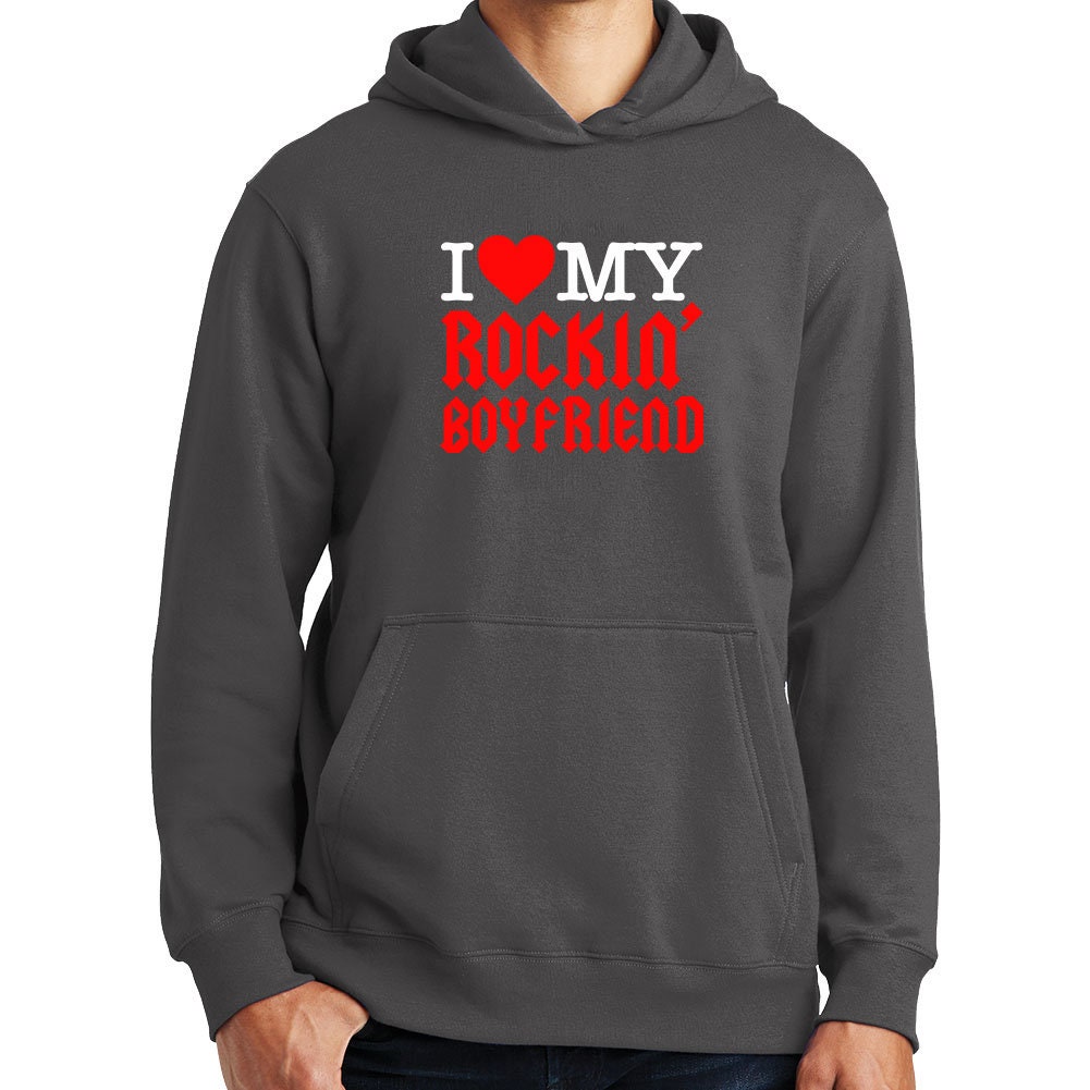 I Love My Rockin' Boyfriend Rock Metal Guitar Hoodie