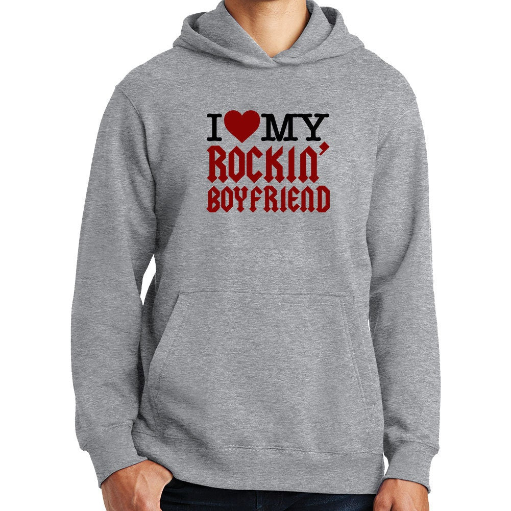 I Love My Rockin' Boyfriend Rock Metal Guitar Hoodie