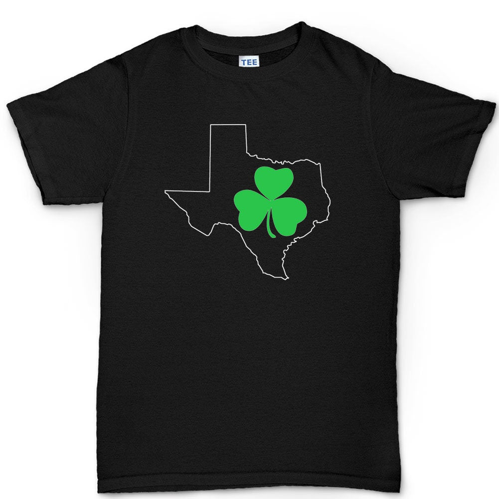 Mens Irish Texas Paddys Day Shamrock Ireland Texan Spoof Shamrock T shirt Tee Top T-shirt