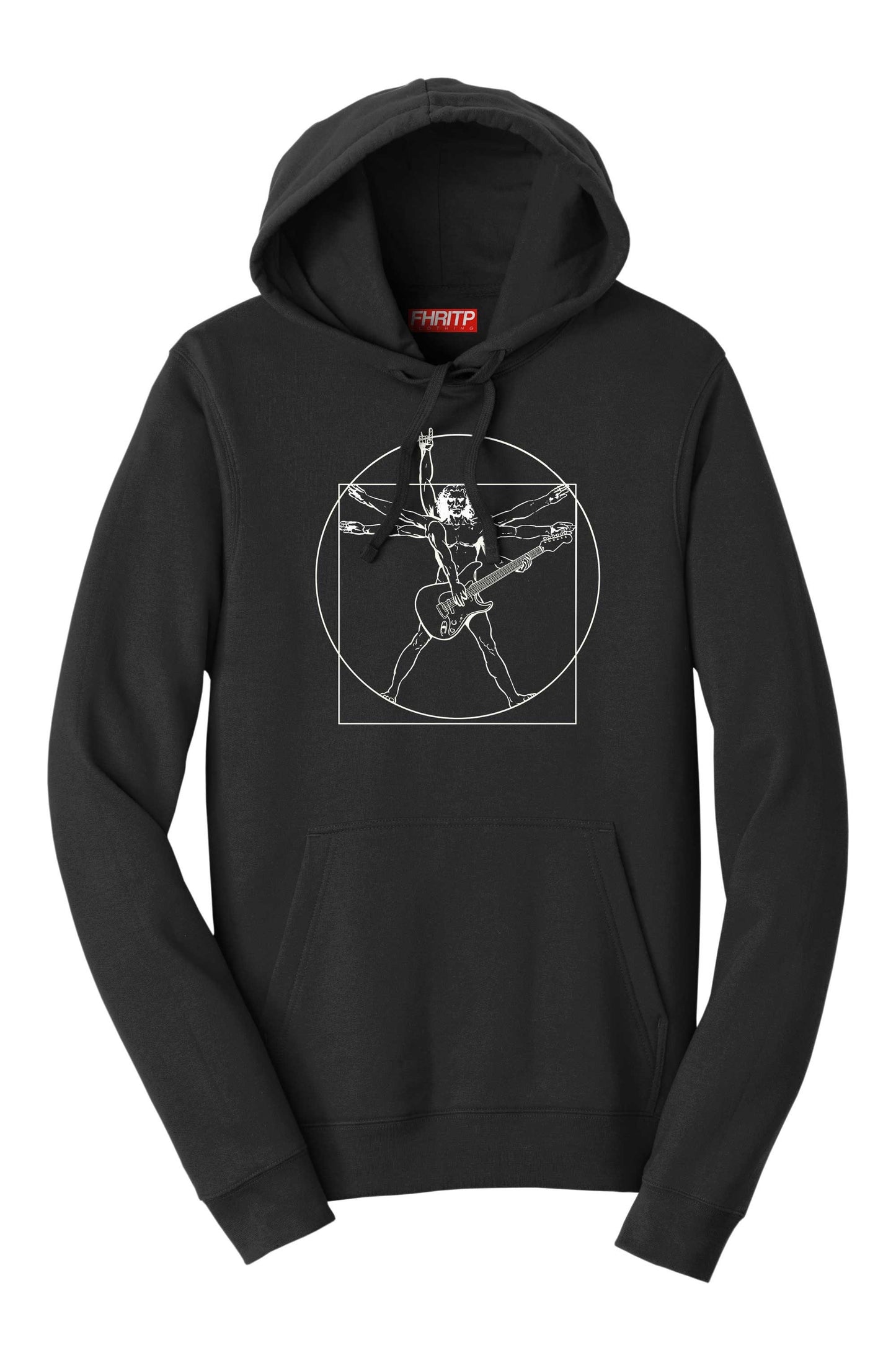 Vitruvian Guitarist Guitar Funny Spoof Da Vinci Hoodie