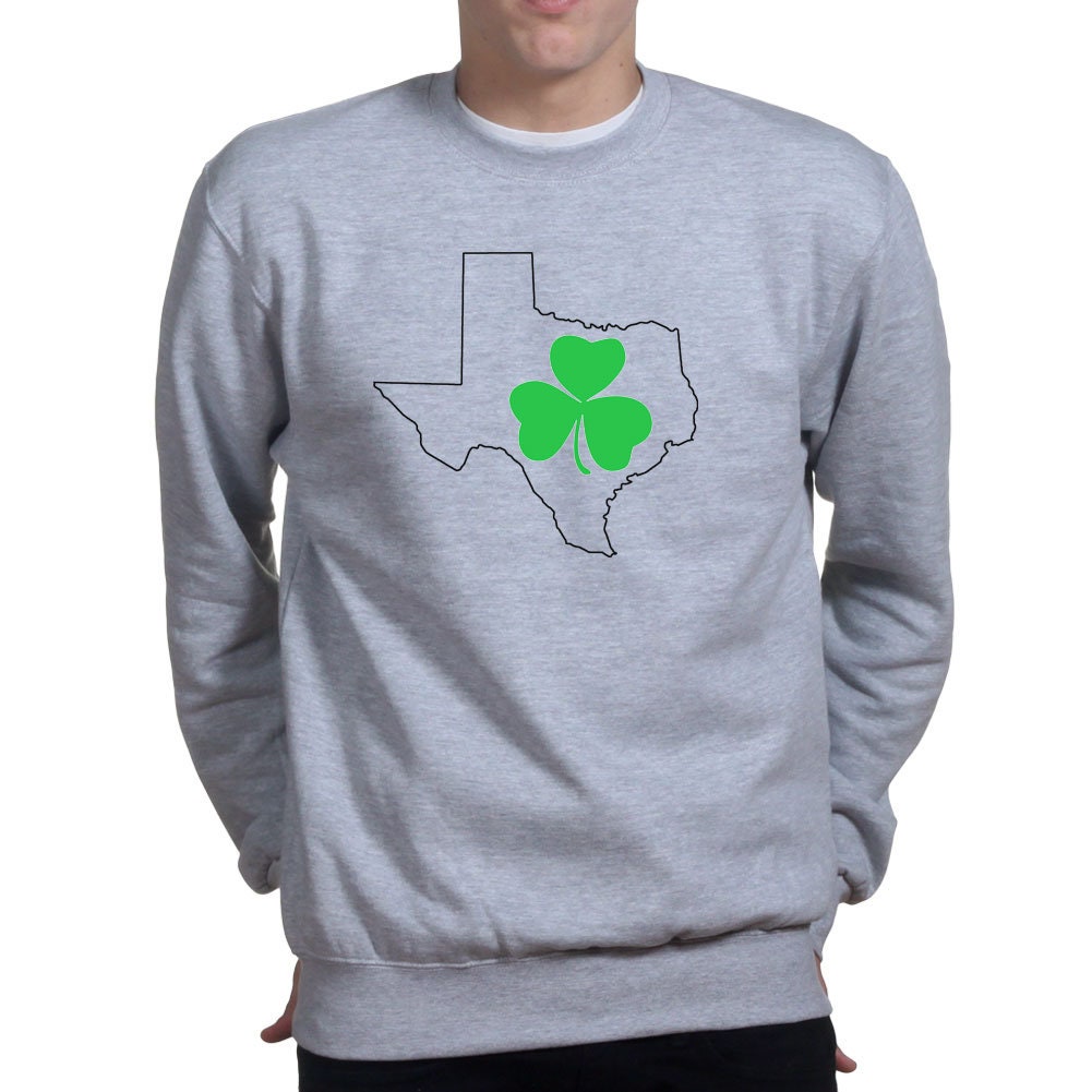 Irish Texas Paddys Day Shamrock Ireland Texan Spoof Shamrock Sweatshirt