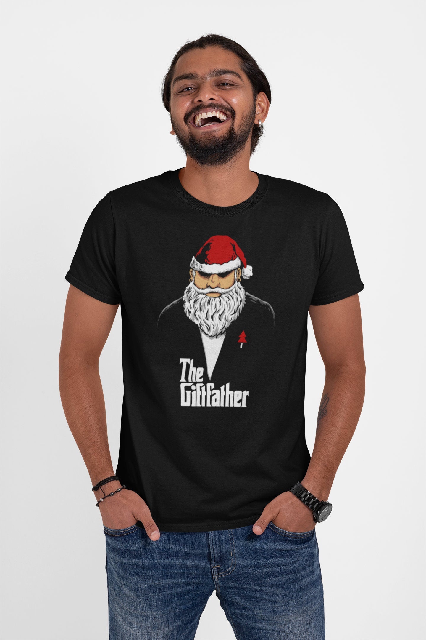 The Gift Father, Santa Funny Christmas T shirt, Gift for him, Santa Christmas Movie, Mens Womans Kids Funny T-shirt, Funny Santa T shirt
