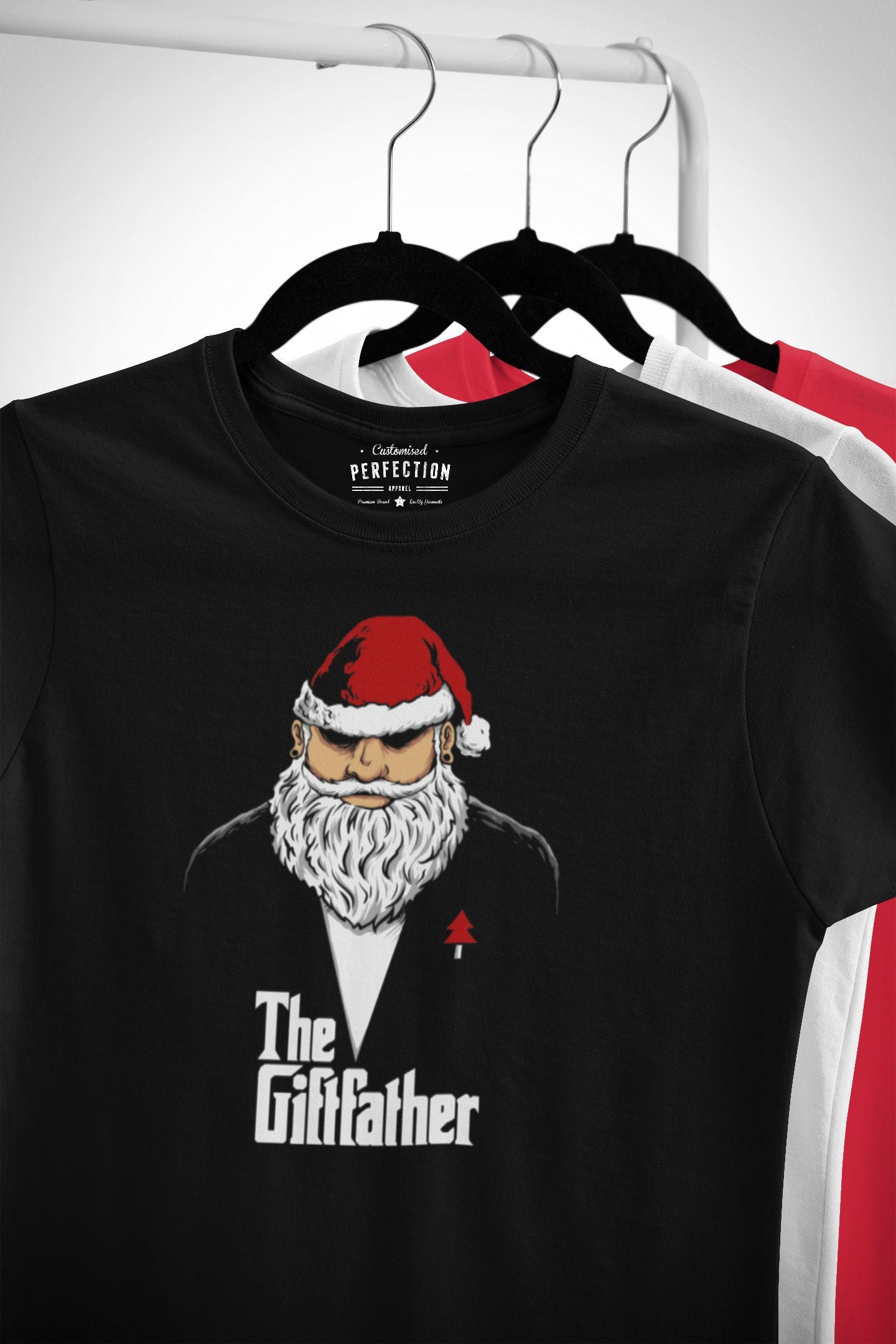 The Gift Father, Santa Funny Christmas T shirt, Gift for him, Santa Christmas Movie, Mens Womans Kids Funny T-shirt, Funny Santa T shirt