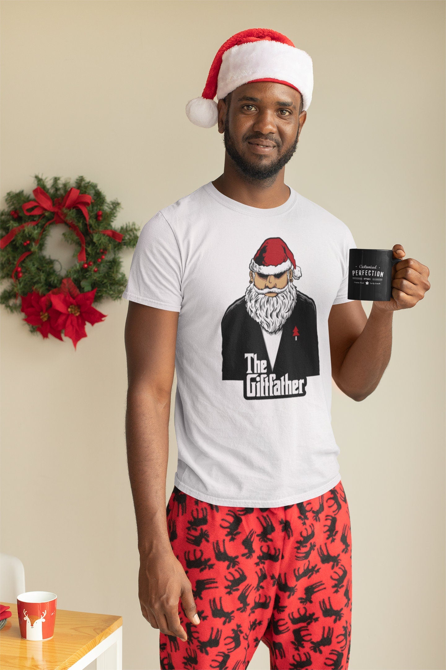 The Gift Father, Santa Funny Christmas T shirt, Gift for him, Santa Christmas Movie, Mens Womans Kids Funny T-shirt, Funny Santa T shirt