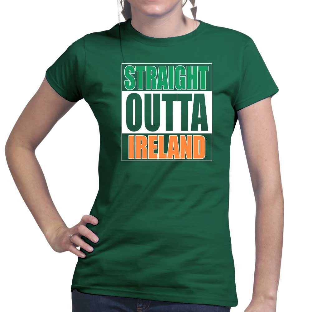 Straight Outta Ireland Shirt, Funny Irish Ireland T-Shirt, Shamrock Leprechaun Saint Patrick, Paddy’s Day Shirt, Lucky Ireland Paddy Shirt
