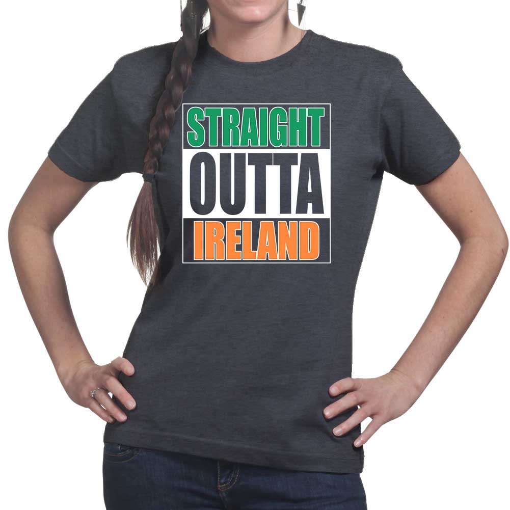 Straight Outta Ireland Shirt, Funny Irish Ireland T-Shirt, Shamrock Leprechaun Saint Patrick, Paddy’s Day Shirt, Lucky Ireland Paddy Shirt