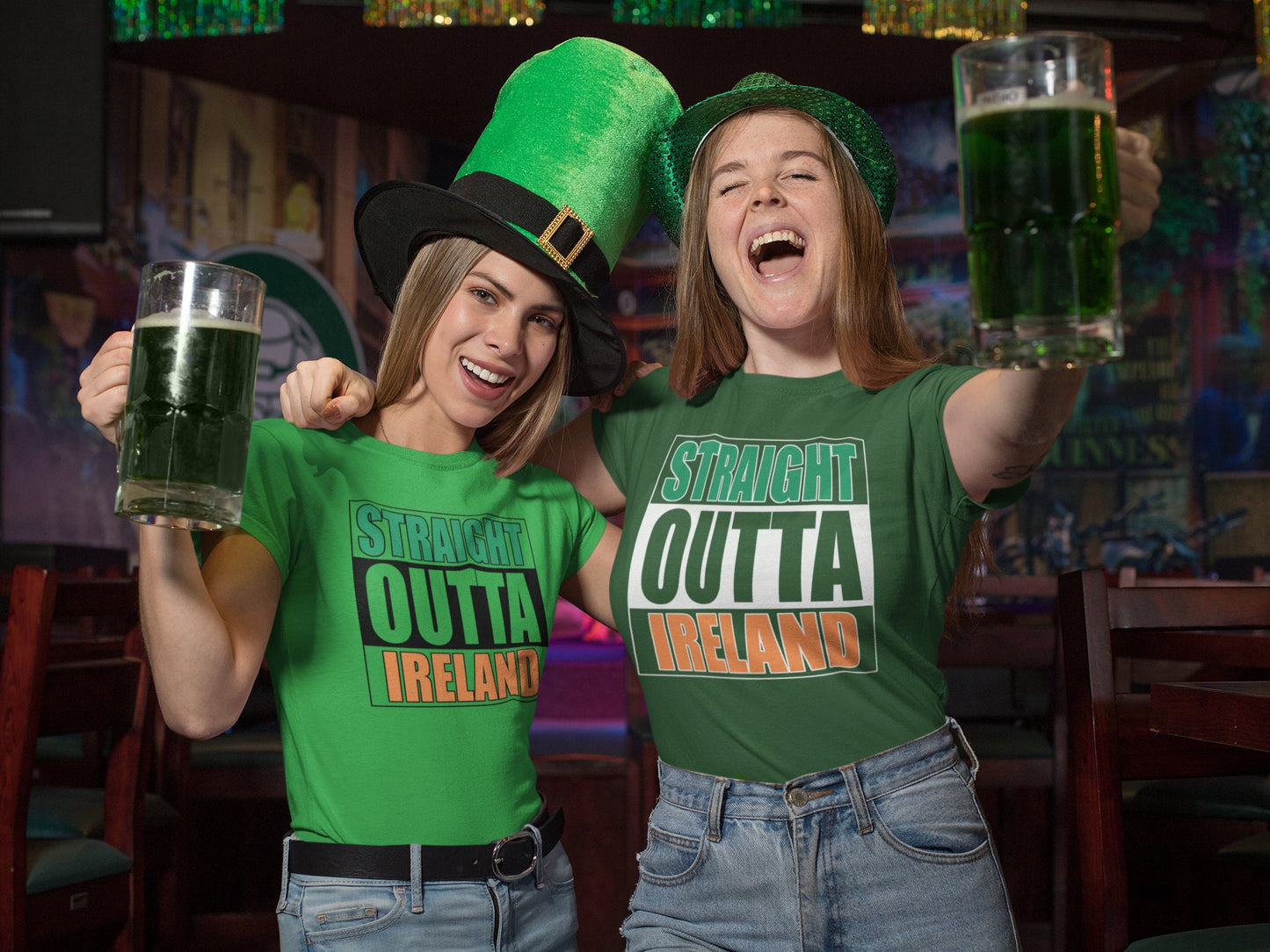 Straight Outta Ireland Shirt, Funny Irish Ireland T-Shirt, Shamrock Leprechaun Saint Patrick, Paddy’s Day Shirt, Lucky Ireland Paddy Shirt