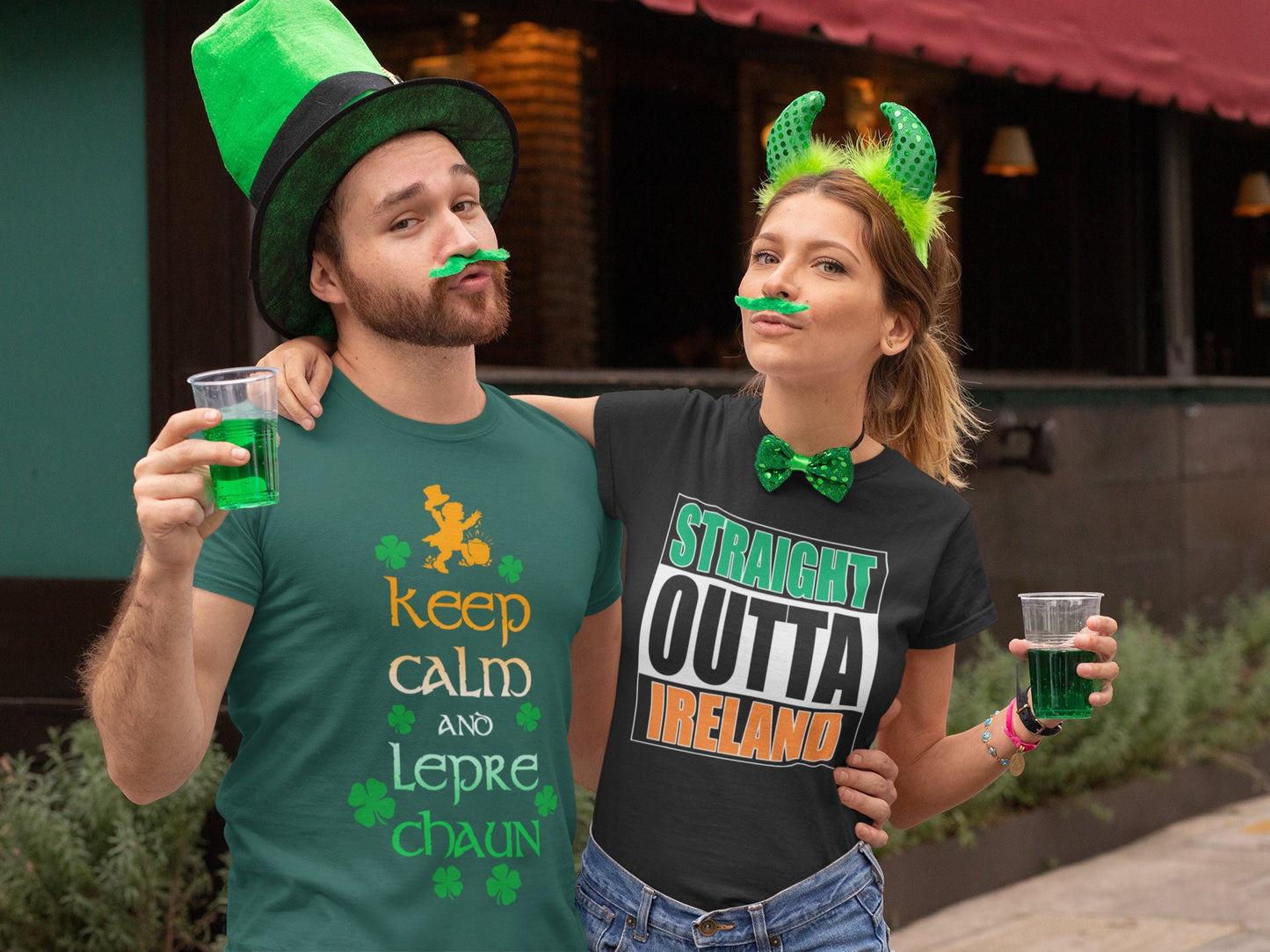 Straight Outta Ireland Shirt, Funny Irish Ireland T-Shirt, Shamrock Leprechaun Saint Patrick, Paddy’s Day Shirt, Lucky Ireland Paddy Shirt