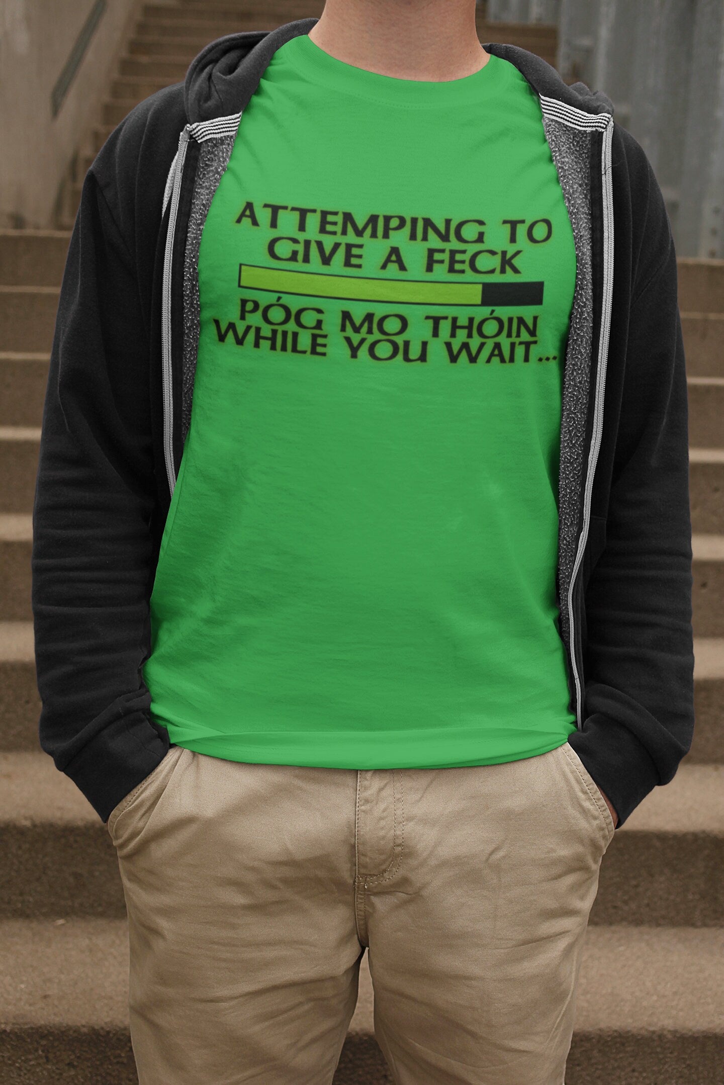 Mens Attempting to Give a Feck Pog Mo Thoin Paddy Irish Patricks Day T shirt Tee Top T-shirt