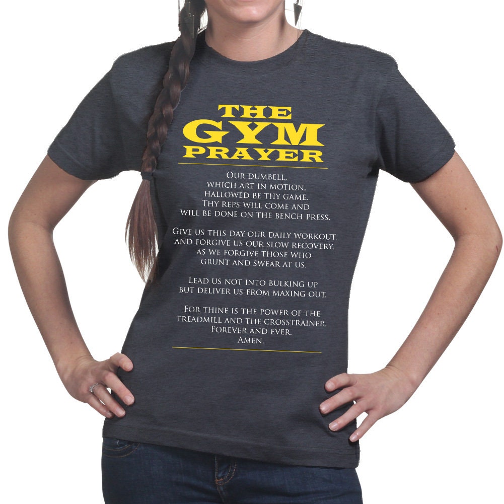 The Gym Prayer Fitness Tees Women - Novelty Gym Shirt - Workout Gym T Shirts - Ladies Motivational Gifts, Gym Lovers Tshirt
