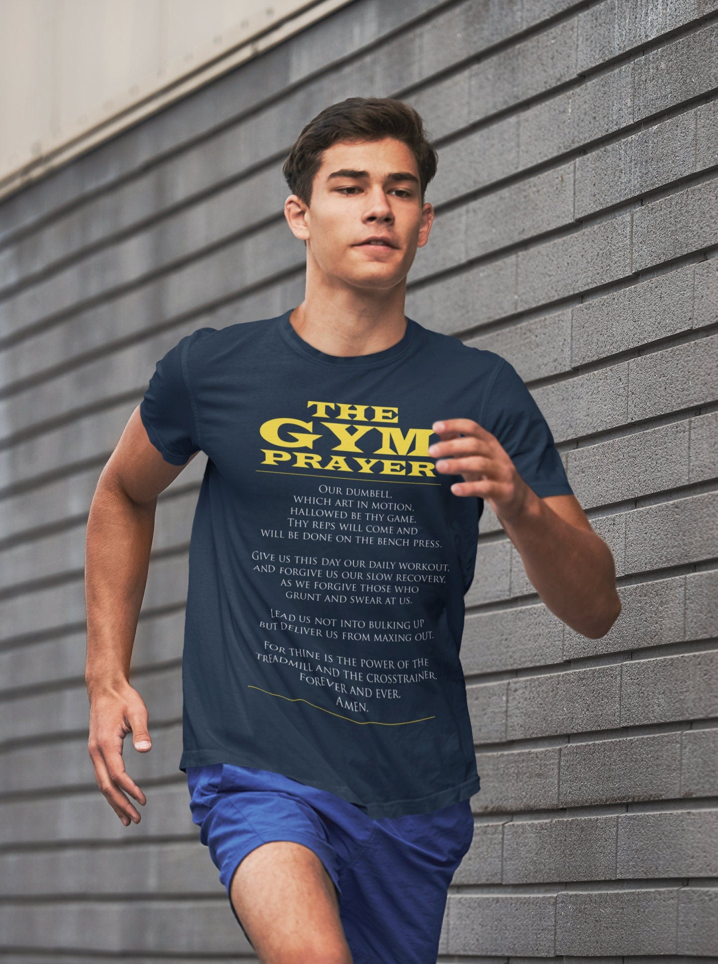 The Gym Prayer Fitness Graphic Tees Men - Novelty Gym Shirt - Workout Gym T Shirts - Motivational Gifts, Gym Lovers Tshirt