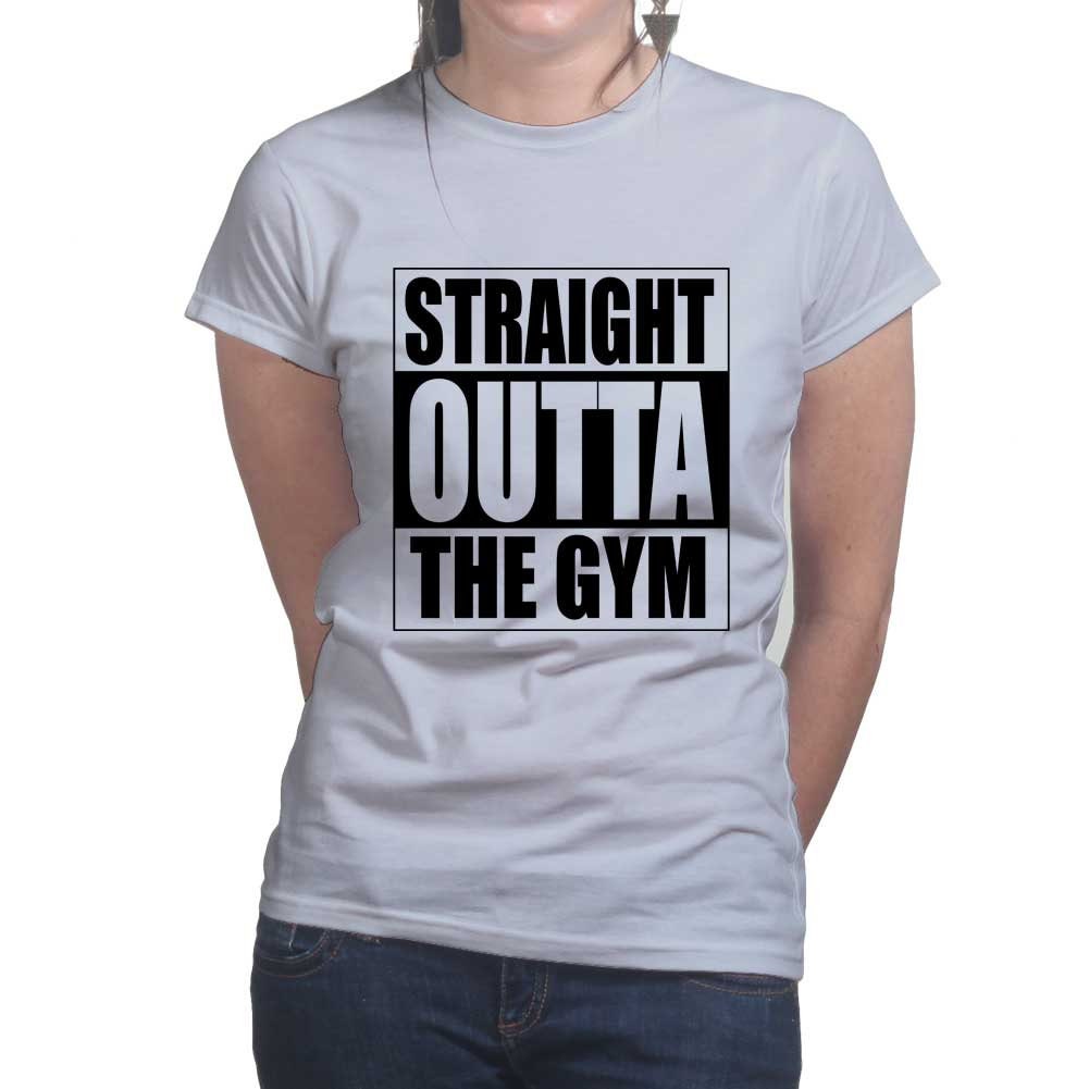 Straight Outta Gym Fitness Tee for Women - Novelty Gym Shirt - Workout Gym Graphic T Shirts - Motivational Gifts, Gym Lovers