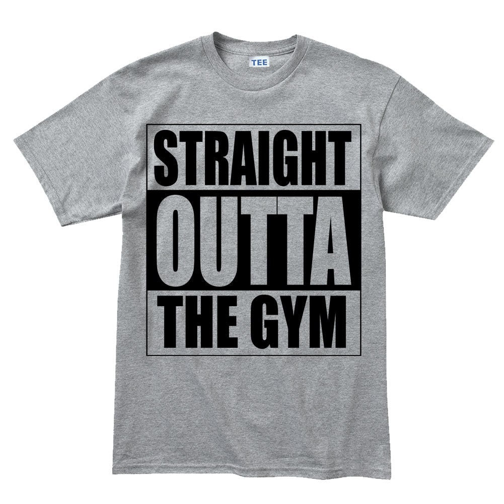 Straight Outta Gym Fitness Tee for Men - Novelty Gym Shirt - Workout Gym Graphic T Shirts - Motivational Gifts, Gym Lovers