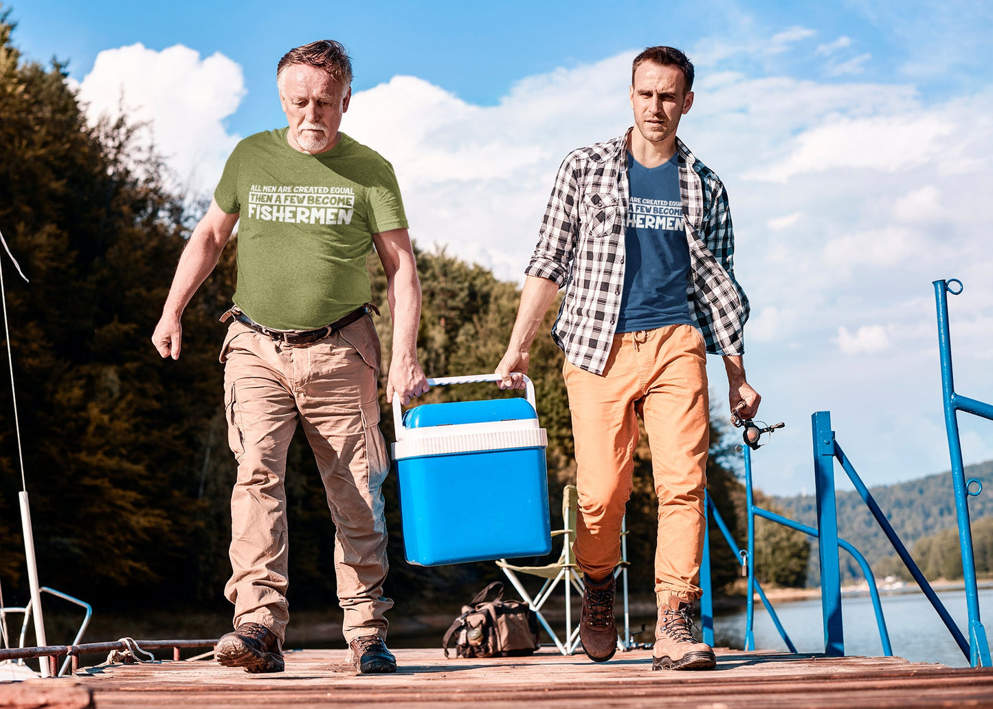 Men Created Equal Fisherman Funny T-shirt