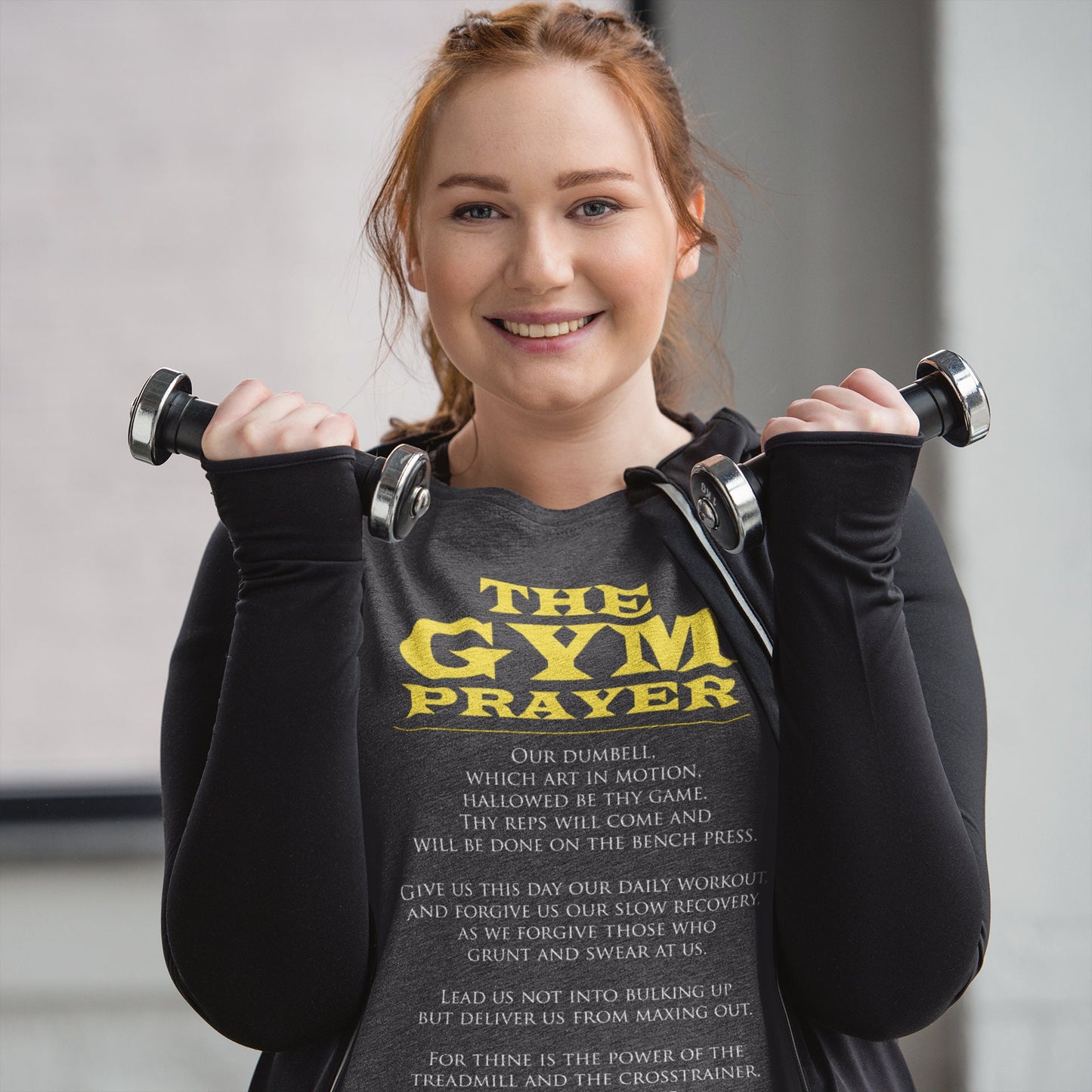 The Gym Prayer Fitness Tees Women - Novelty Gym Shirt - Workout Gym T Shirts - Ladies Motivational Gifts, Gym Lovers Tshirt