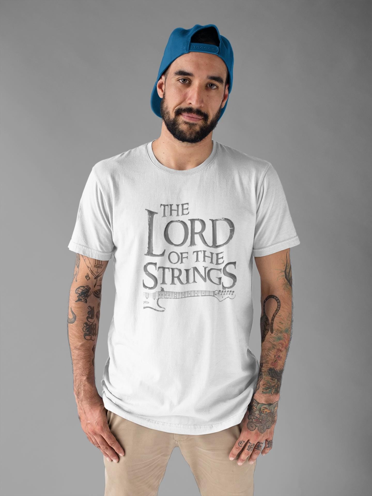 Mens Lord Of the Strings Guitar Player Parody Funny T shirt Tee Top T-shirt