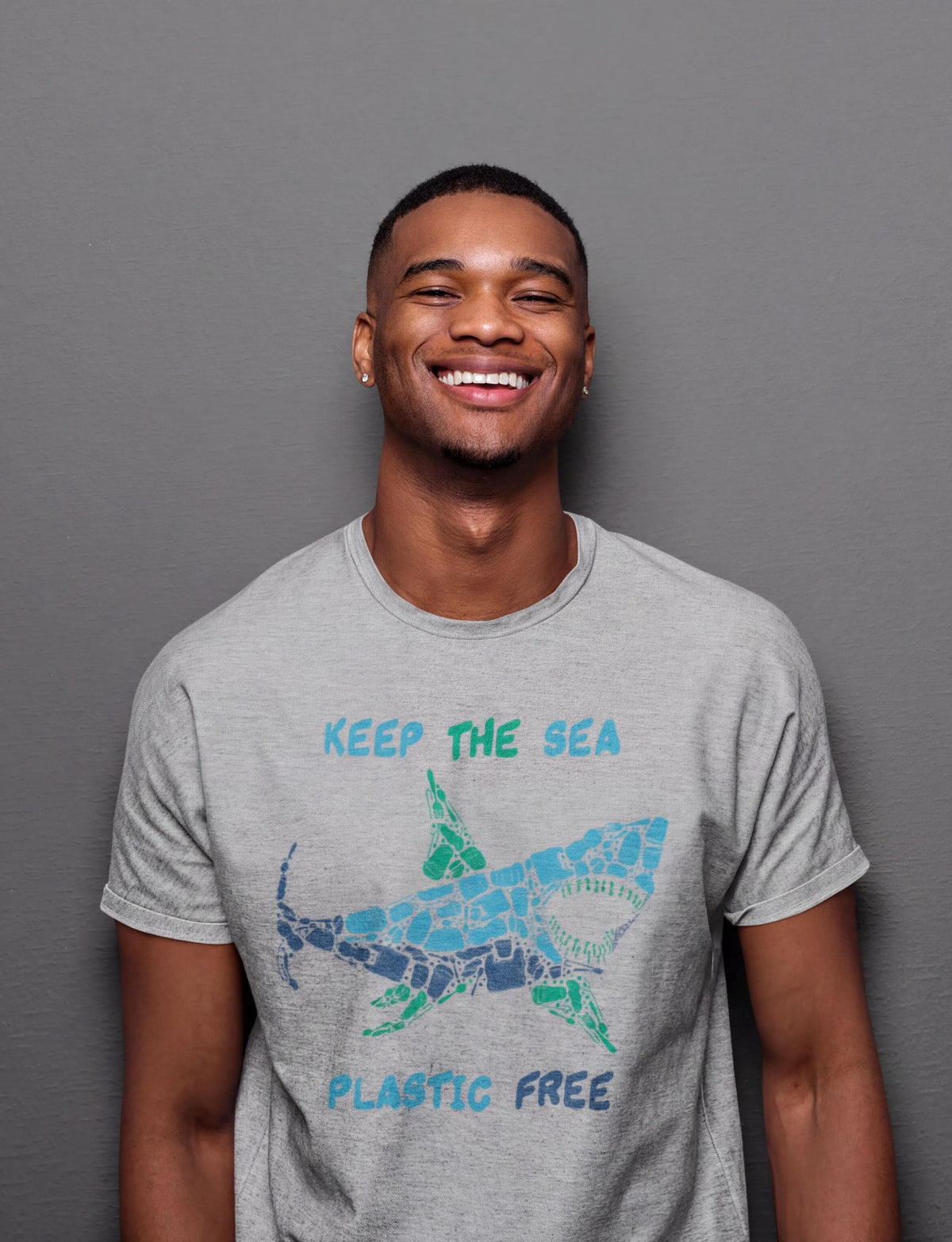 Shark Mosaic Shirt, Great White Tee, Environment Protest Top, Comfort Colors® Hand Drawn Design