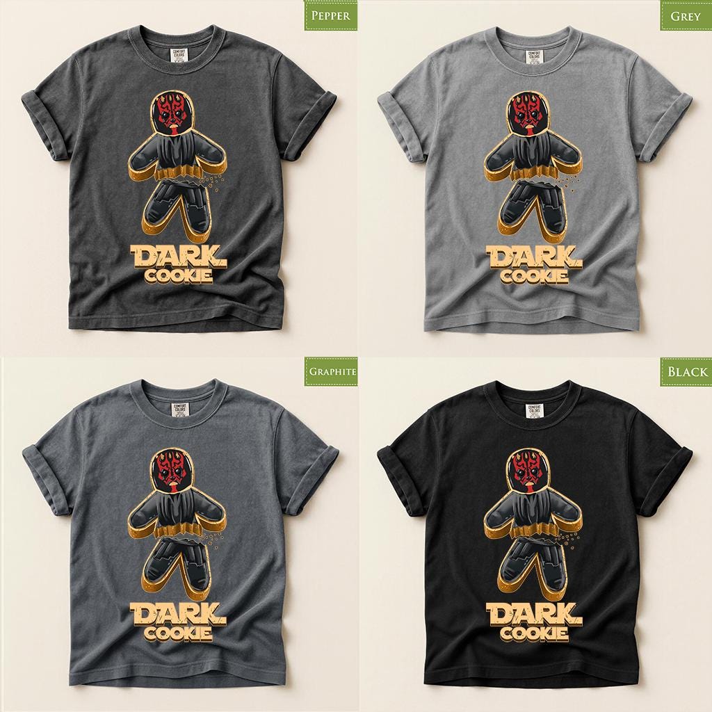 Comfort Colors® Dark Cookie Christmas Shirt, Funny Gingerbread Tee, Dark Holiday Graphic, Christmas Gift