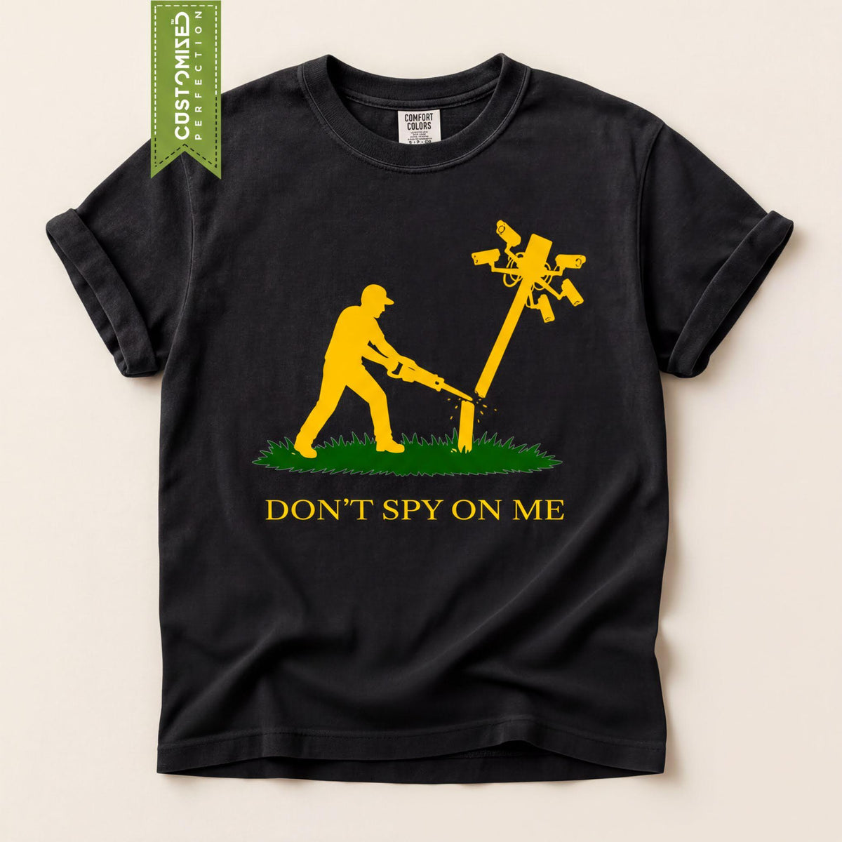 Comfort Colors® Flock Camera Shirt, Dont Spy on Me Tee, Anti Surveillance Political Tshirt