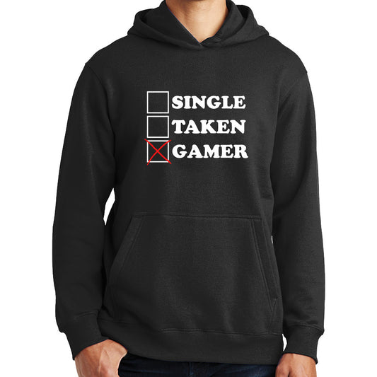 Single Taken Gamer Funny Gaming Hoodie