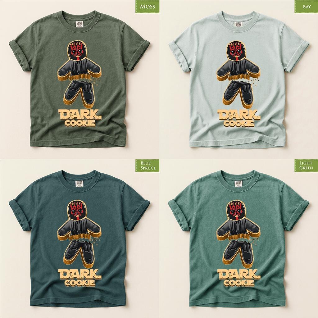 Comfort Colors® Dark Cookie Christmas Shirt, Funny Gingerbread Tee, Dark Holiday Graphic, Christmas Gift